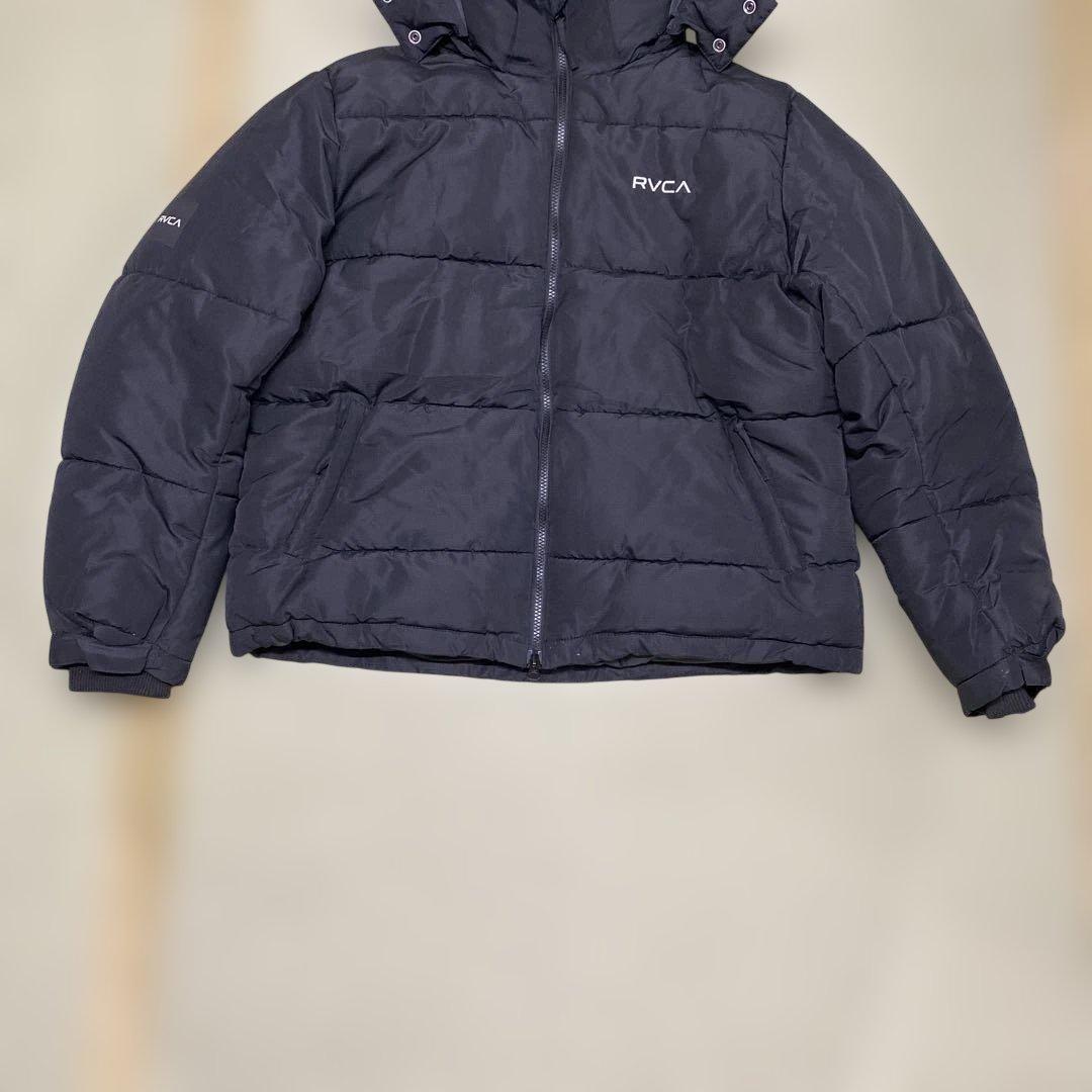 RVCA ブラックダウンジャケット フード付き　Mサイズ