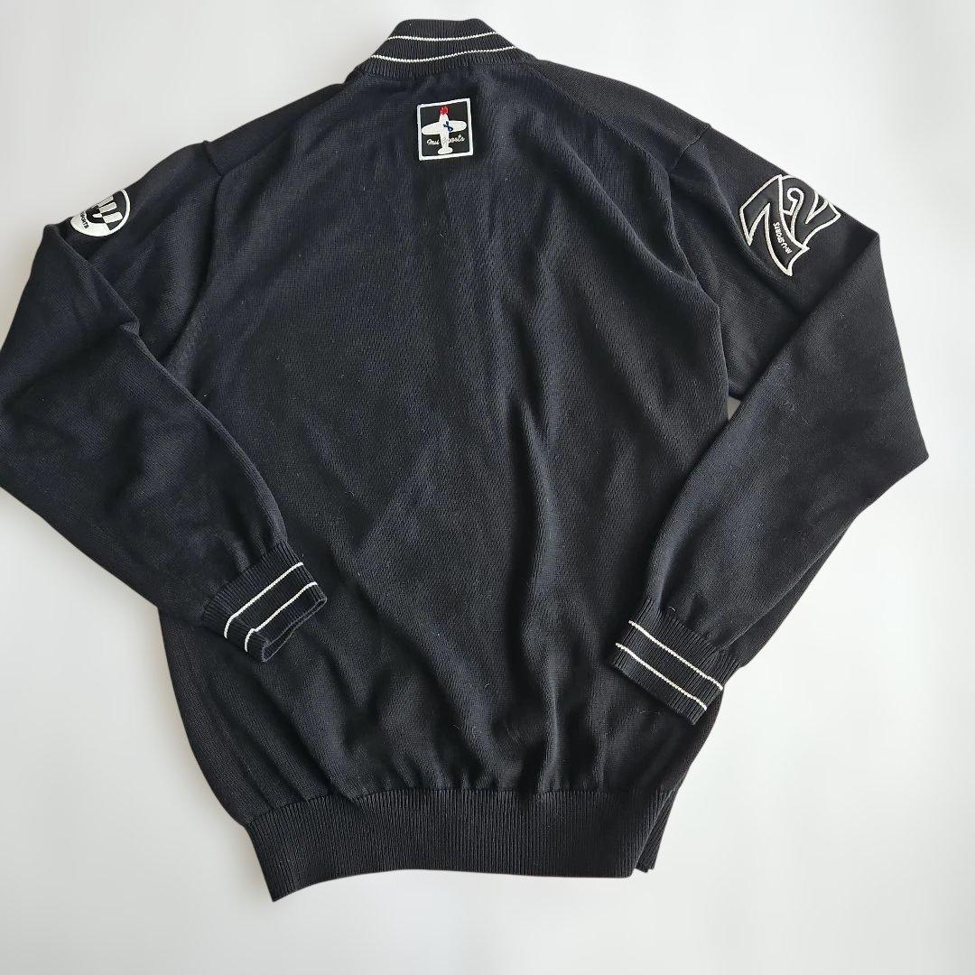 M-U SPORTS フルジップニット メンズ 黒　ゴルフウェア LL