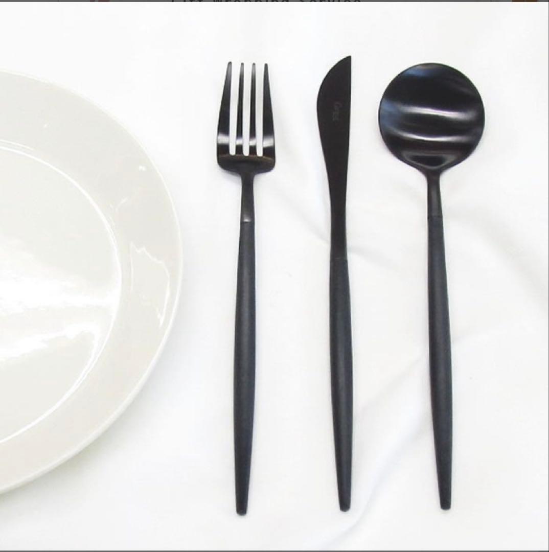 【さんたさん専用】Cutipol カトラリーセット 6点 ブラックブラック