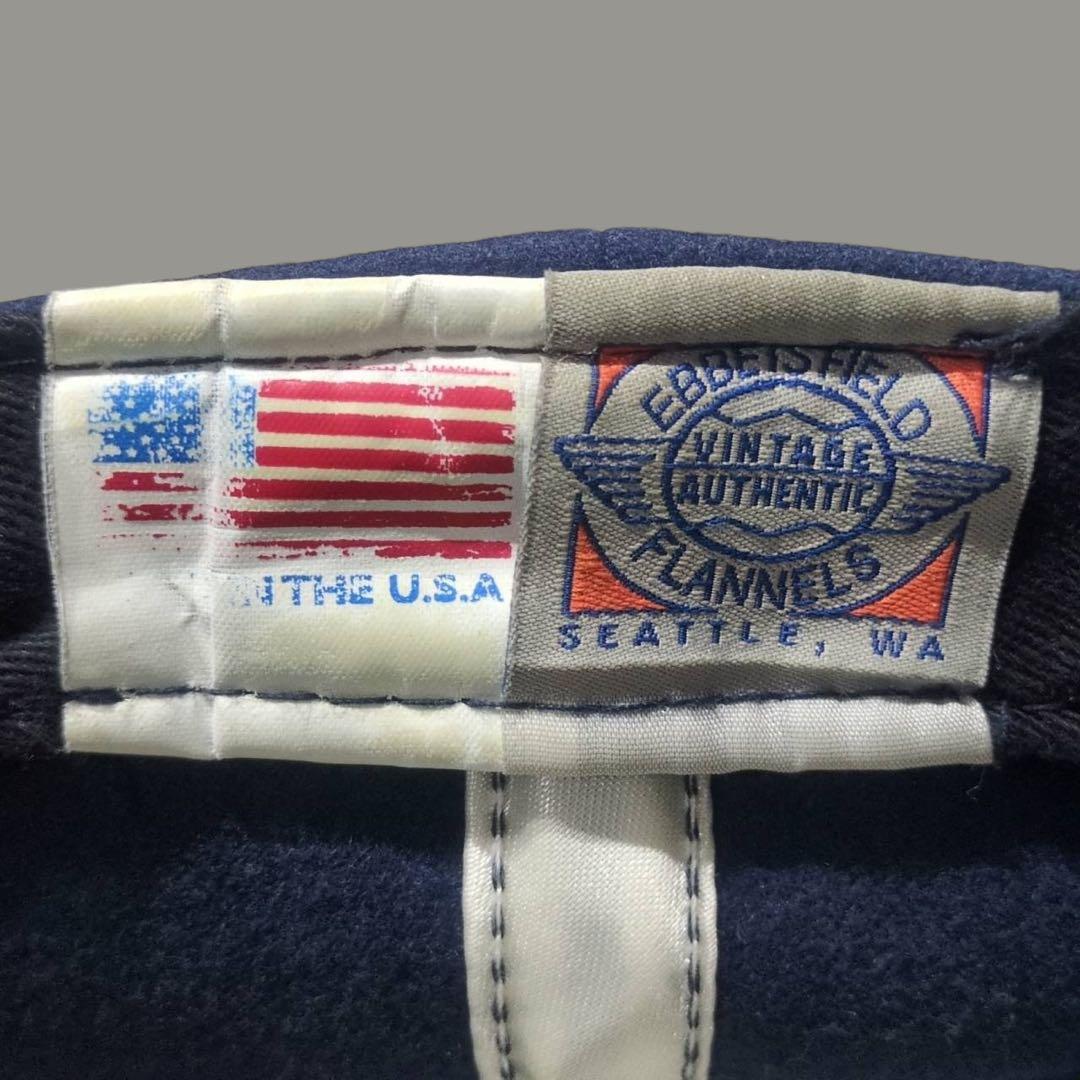 90s USA製 Ebbets Field Flannels NY つば裏緑