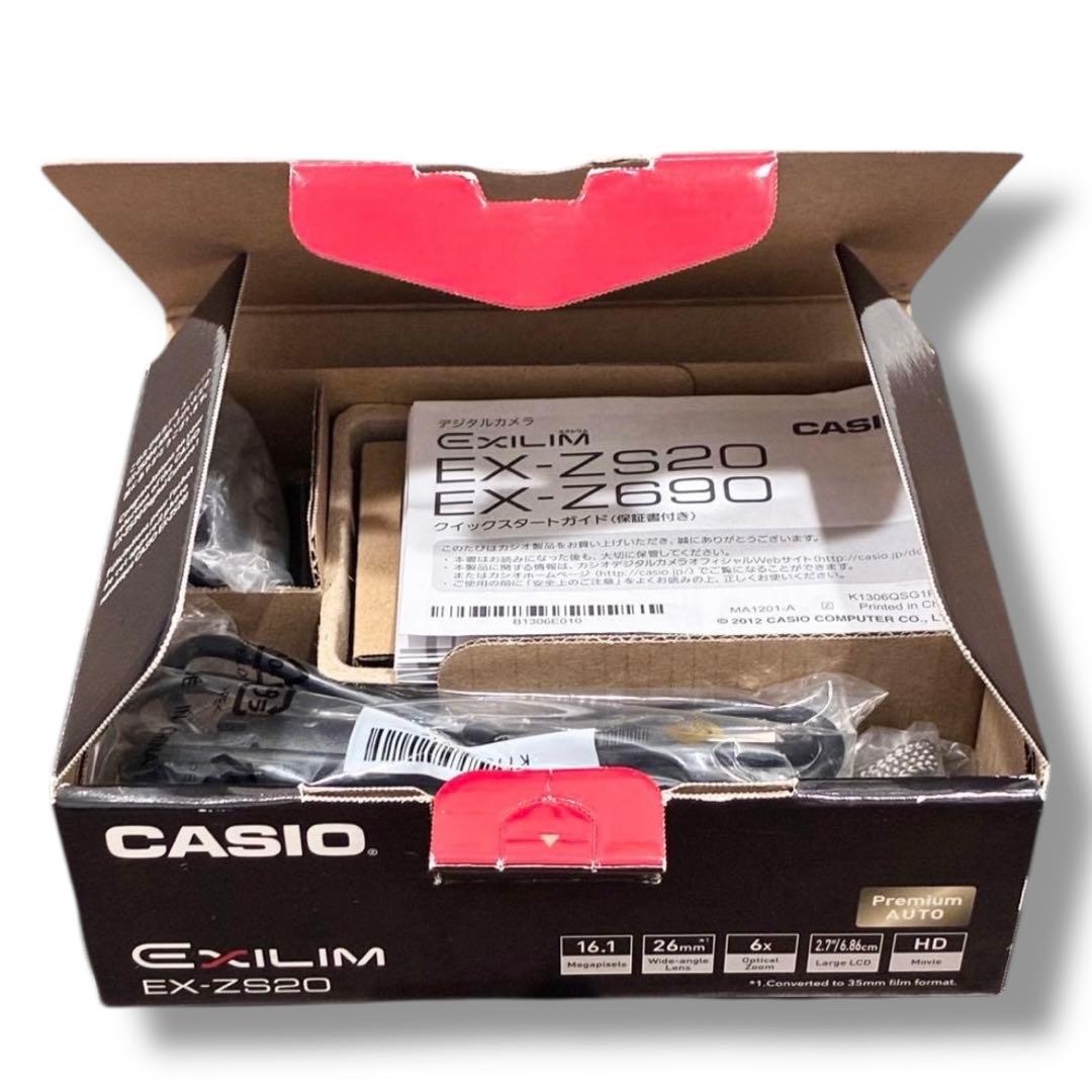 未使用❗️カシオ　コンパクトデジタルカメラ　EXILIM EX-ZS20ズーム6倍