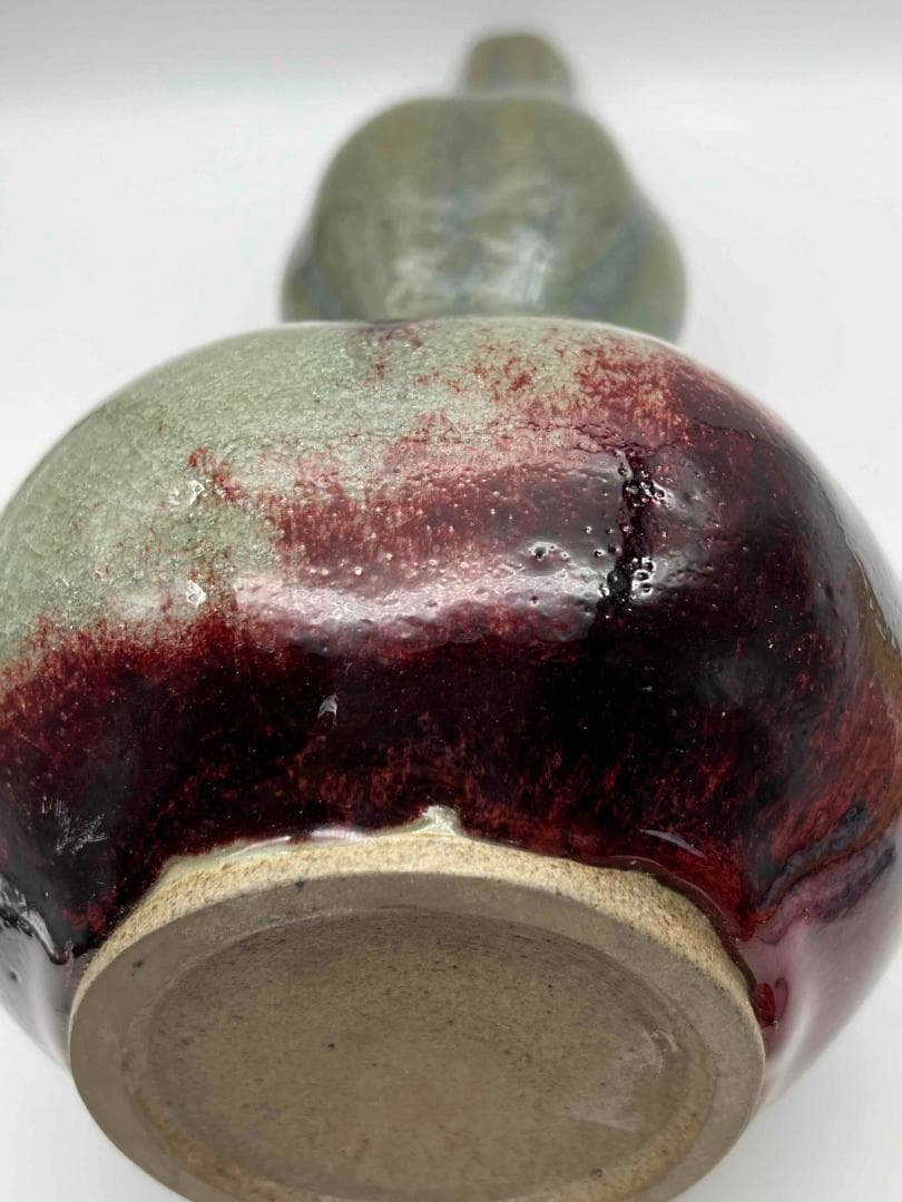 清時代　鈞窯　窯変釉　瓢箪瓶　唐物　古賞物　中国古美術　骨董品(B-96)