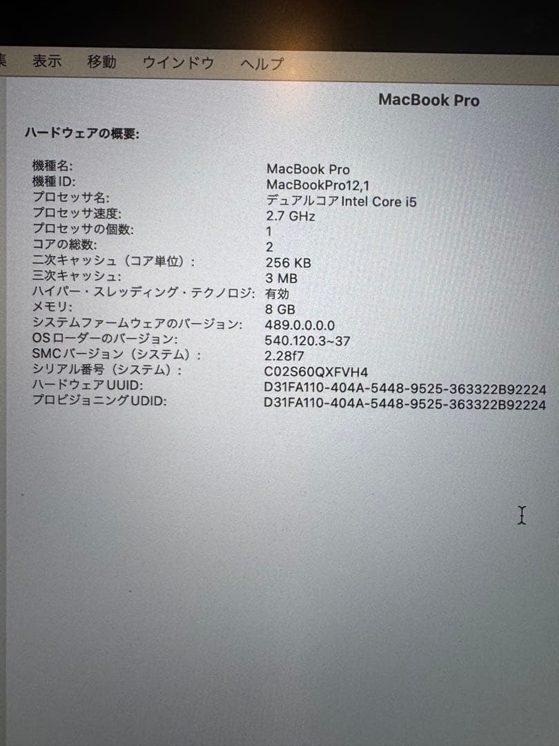 MacBook本体 MacBook Pro 2015 8GB/256GB