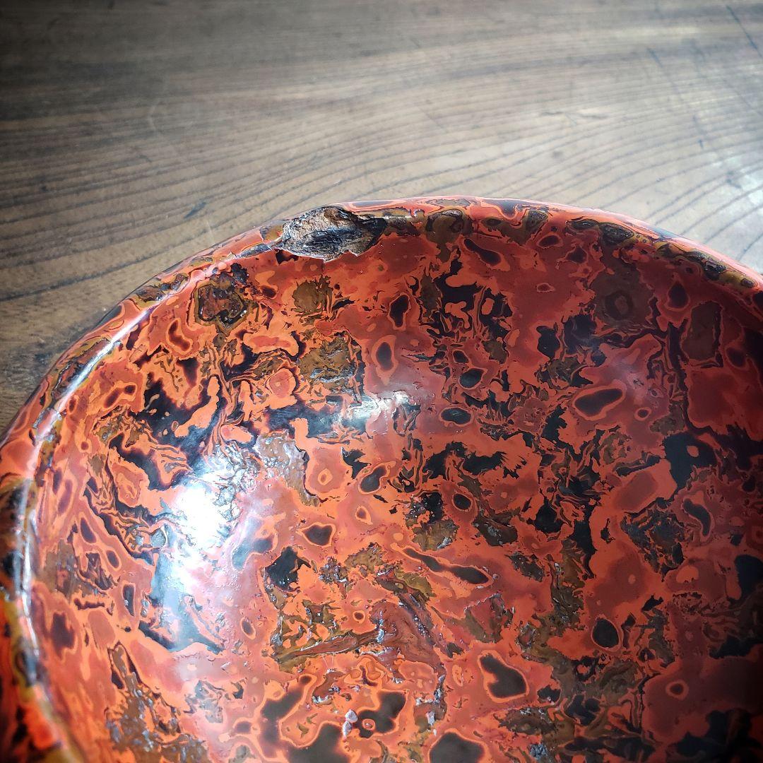 会津塗り　天然木　乾漆鉢　漆器　菓子鉢　小物入れ　会津漆師道具　訳あり　割れ