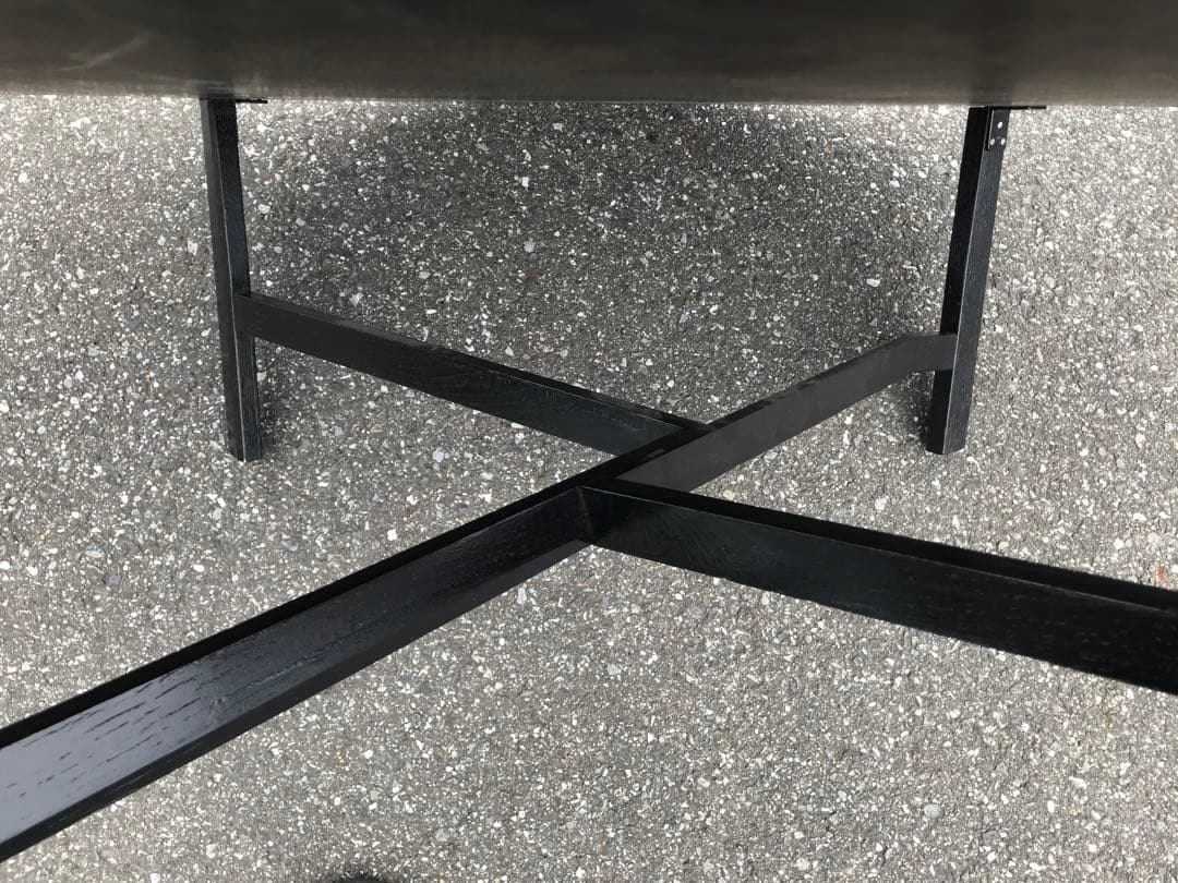 ◉木製丸型座卓◉ 117cm 黒