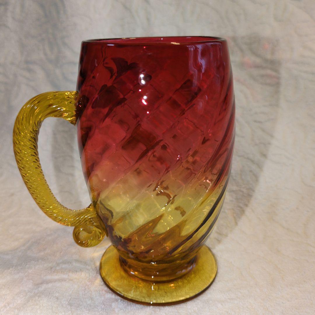 再再お値下げしました❢オールドバカラ、赤と金のつる花柄グラス 超希少のお品物です