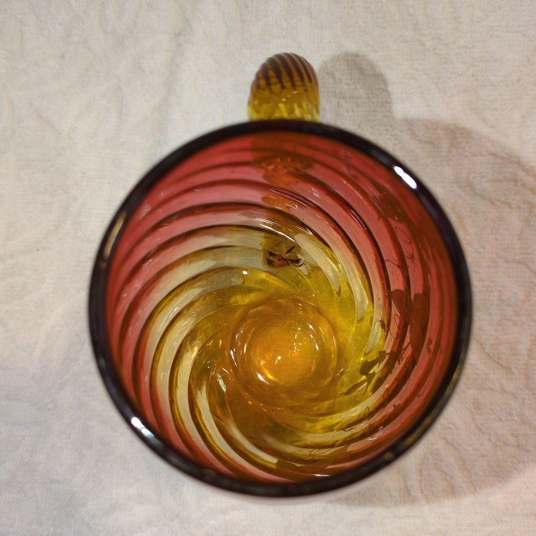 再再お値下げしました❢オールドバカラ、赤と金のつる花柄グラス 超希少のお品物です