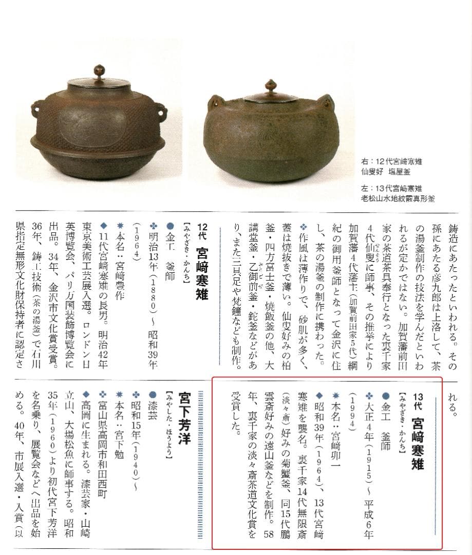 下間庄兵衛造『尻張釜』（極箱）
