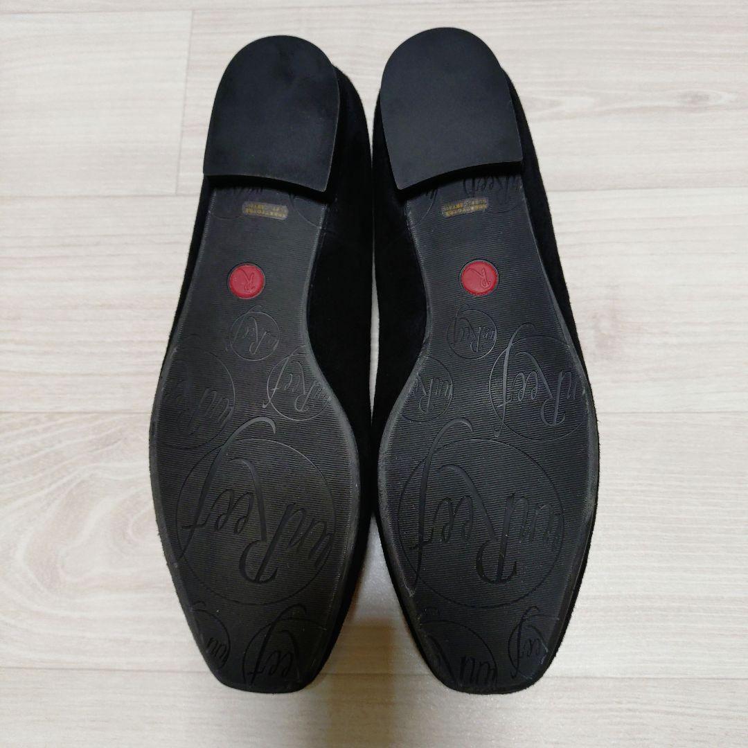 【未使用】unReef　アンリーフ　スエード　モチーフパンプス　黒　24cm