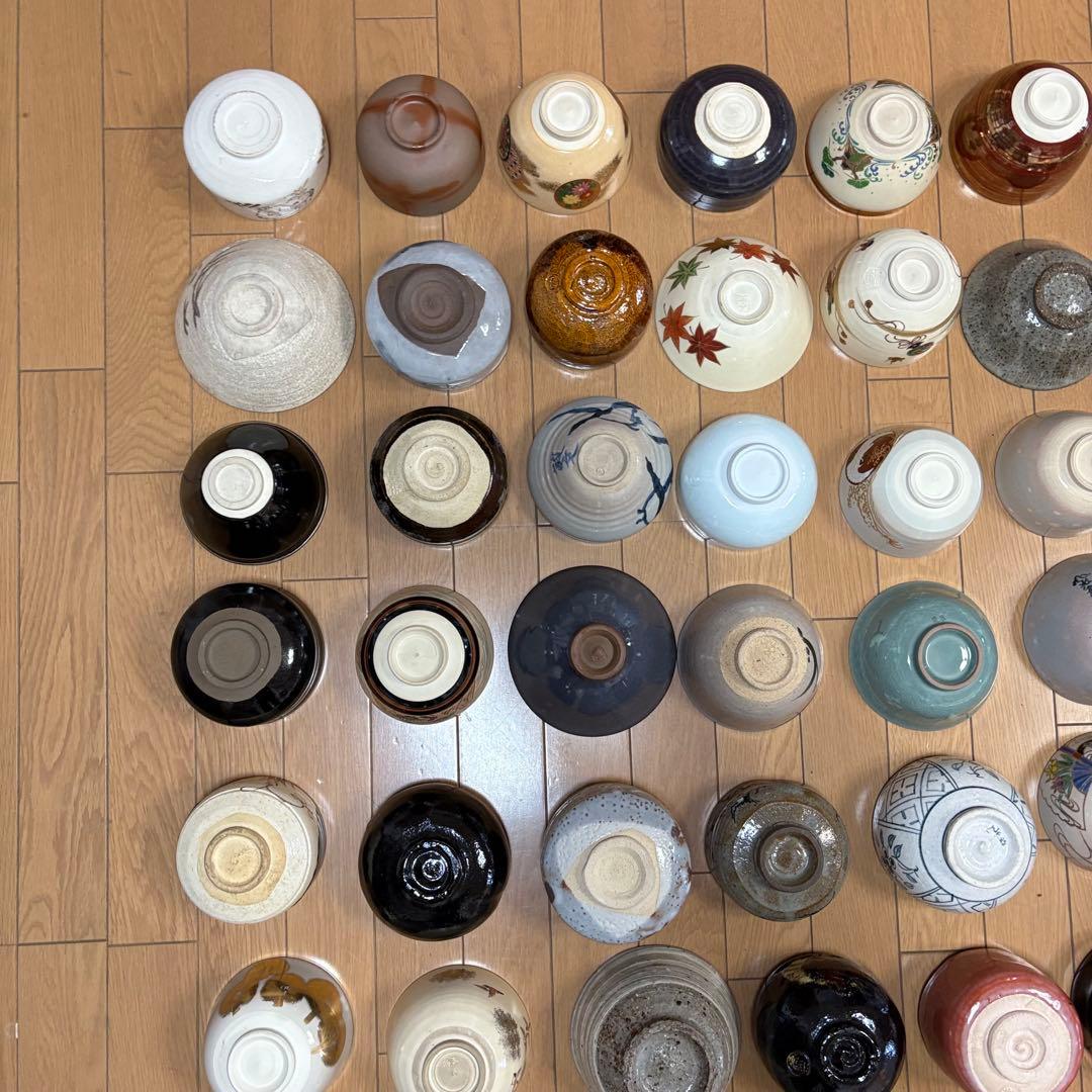 茶碗 抹茶碗 64点 茶道具 箱無し 染付 色絵 いろいろ まとめて