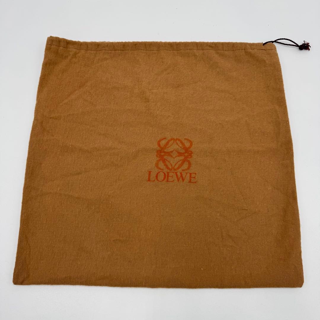 ロエベ アナグラム レザー イエローステッチ ショルダーバッグ 斜め掛け 黒