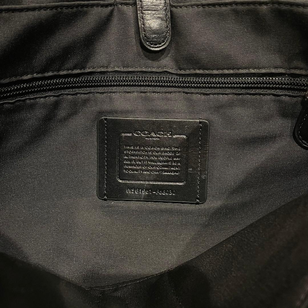 コーチ 2way オールレザー ベケット ブリーフケース ブラック シルバーロゴ