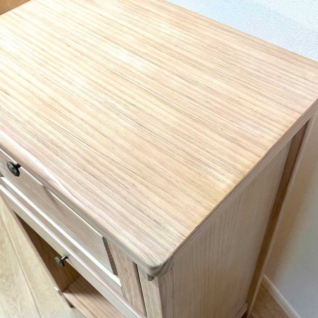 そ103【美品】フレンチカントリー ナチュラル木製 電話台 FAX台 チェスト