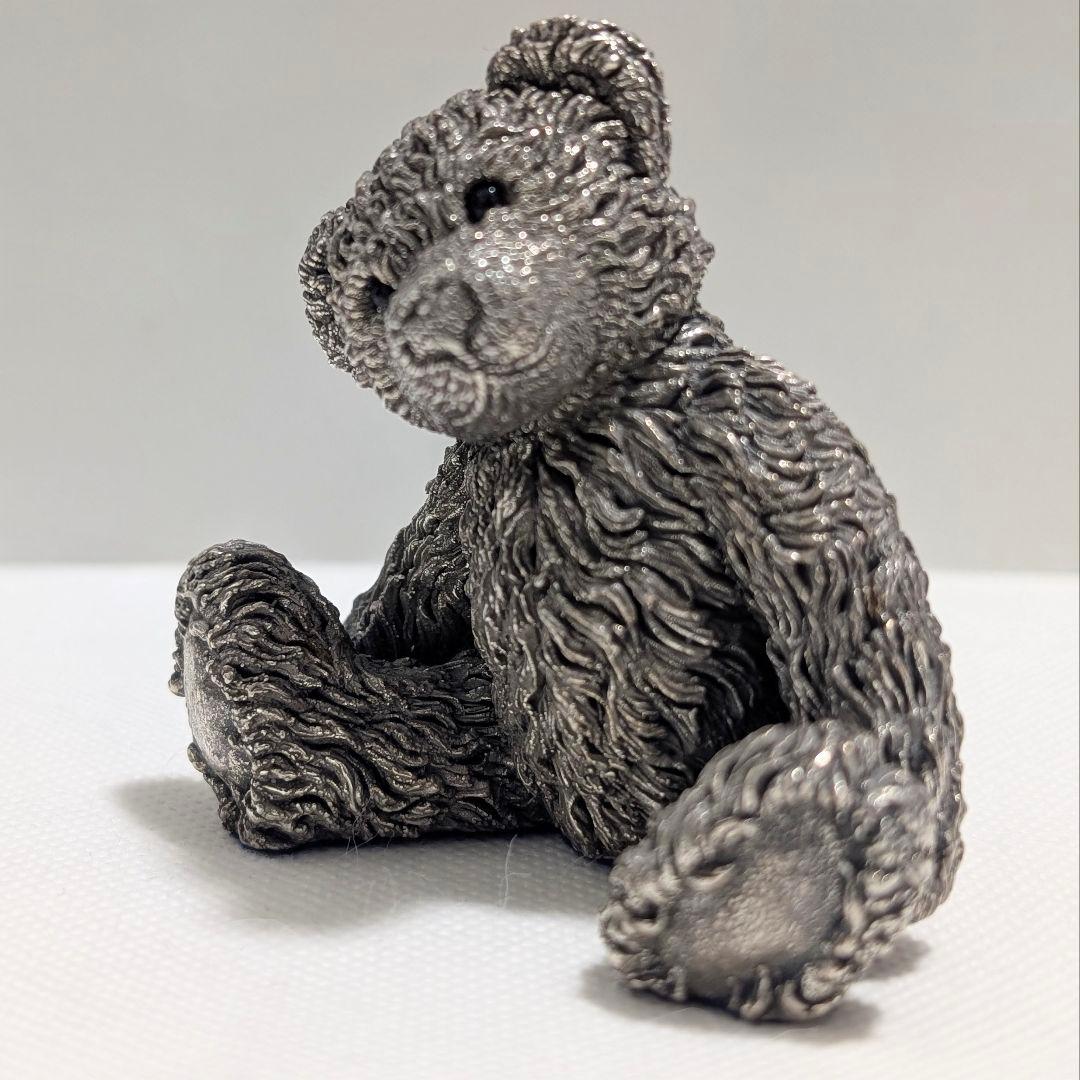 純銀張 英国 スターリングシルバー ホールマーク テディベア 彫刻 くま