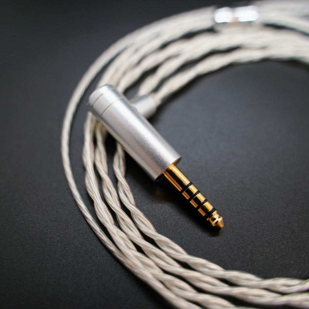 最高峰グレード7N超冷凍製単結晶銅銀メッキ最高ケーブルIE500/4.4mmL字