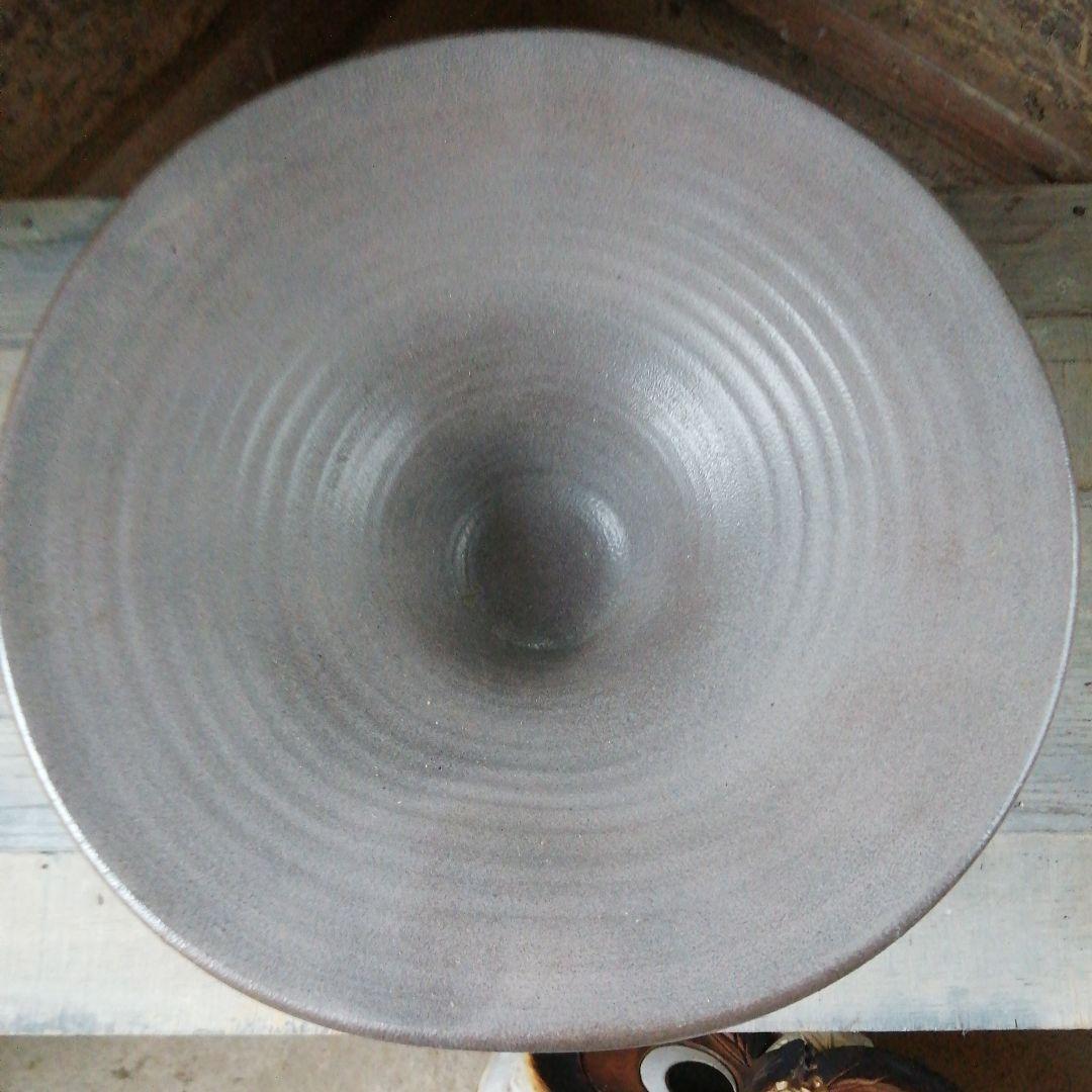 京焼　華善　鈍鉄色池坊花器　39cm
