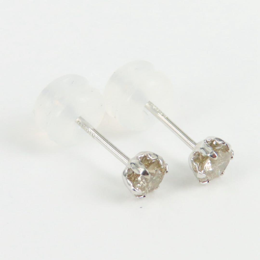 ば*。様 【本物保証】K10WG 天然ダイヤモンド ピアス｜各0.15ct 新品