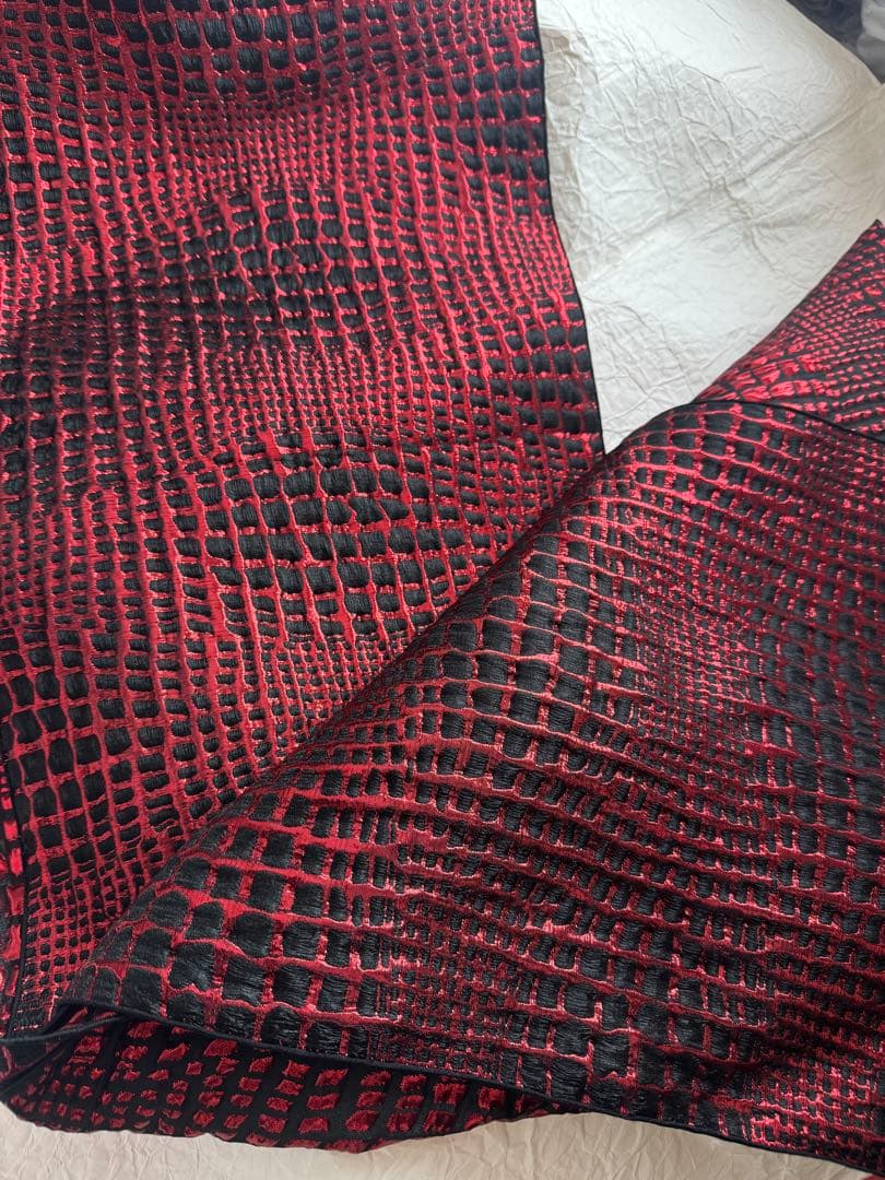 大人兵児帯　【スノーホワイト】【レッドメタル】のセット