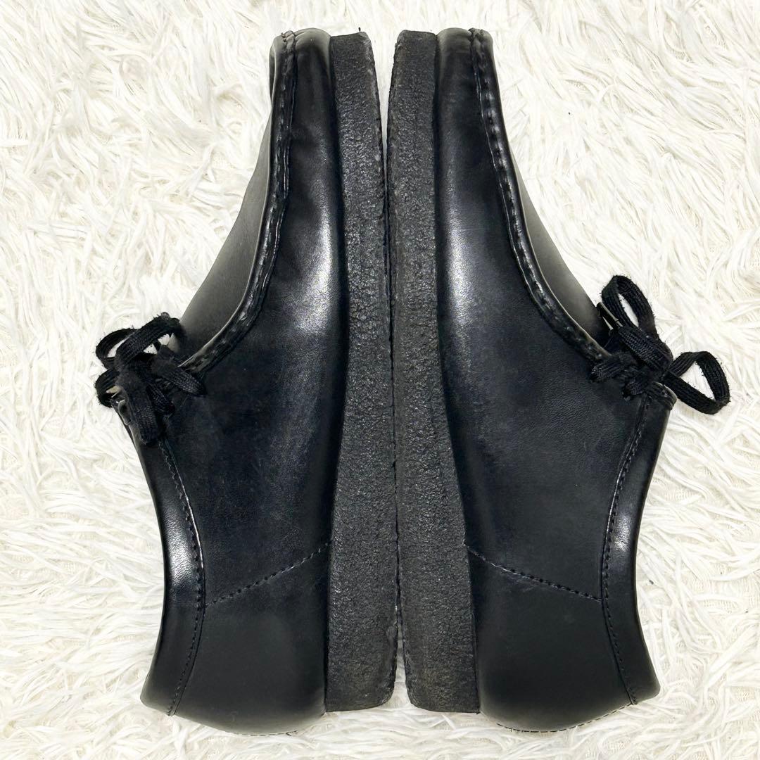 ✨美品✨クラークス Clarksワラビー ブラック オールレザー モカシン26㎝