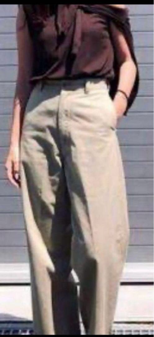 【美品】MADISON BLUE マディソンブルー★ベージュ ワイドパンツ 02