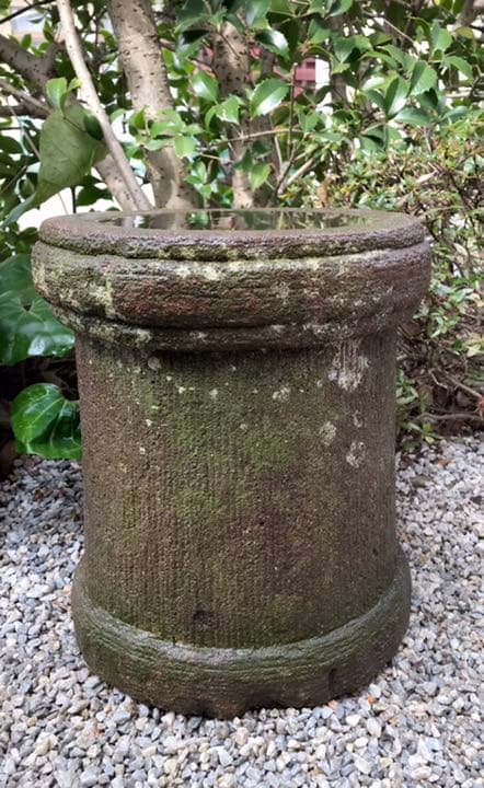 【縁先手水鉢・蹲】造園水石飾り石ガーデニングバードバス箱庭