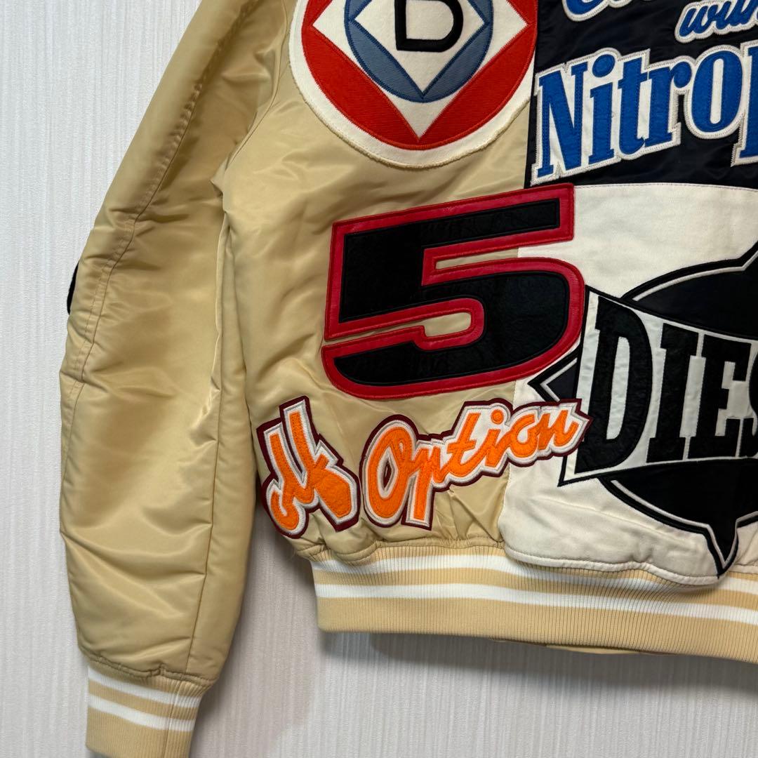 沖*三様 美品 DIESEL スタジャン レーシングジャケット ワッペン ボンバ