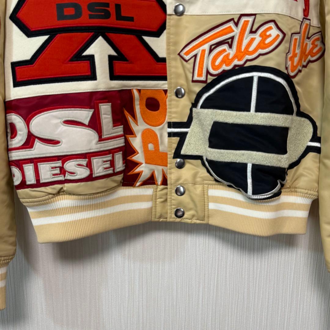 沖*三様 美品 DIESEL スタジャン レーシングジャケット ワッペン ボンバ