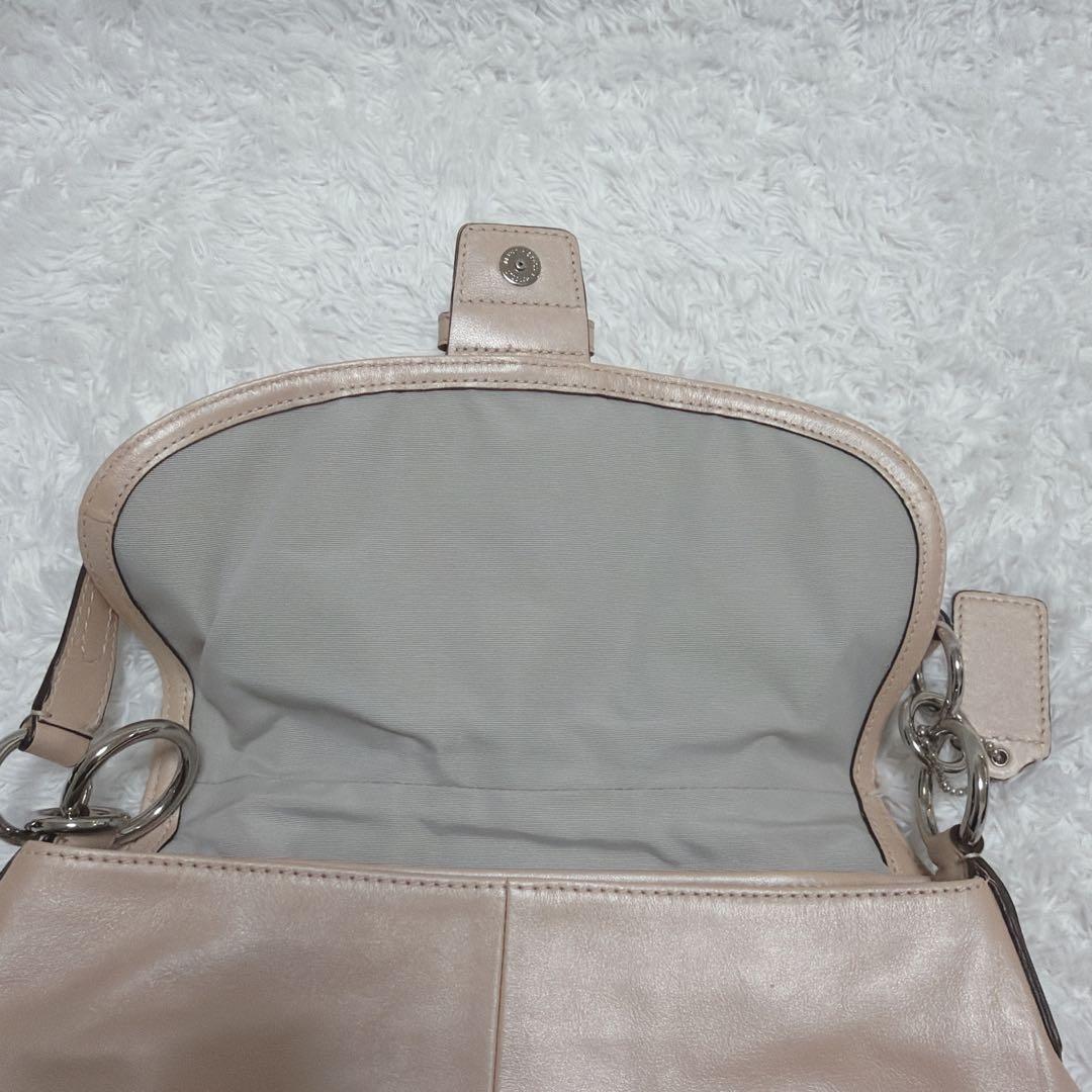 良品 コーチ ハンドバッグ ワンショルダー ソーホー シルバー金具 革 ピンク