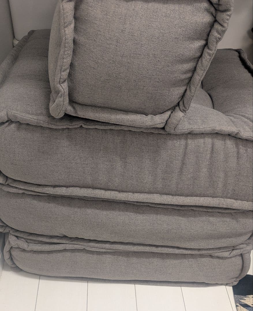 ette ローソファー 3個+背もたれパーツ フロアソファー ブロックソファー