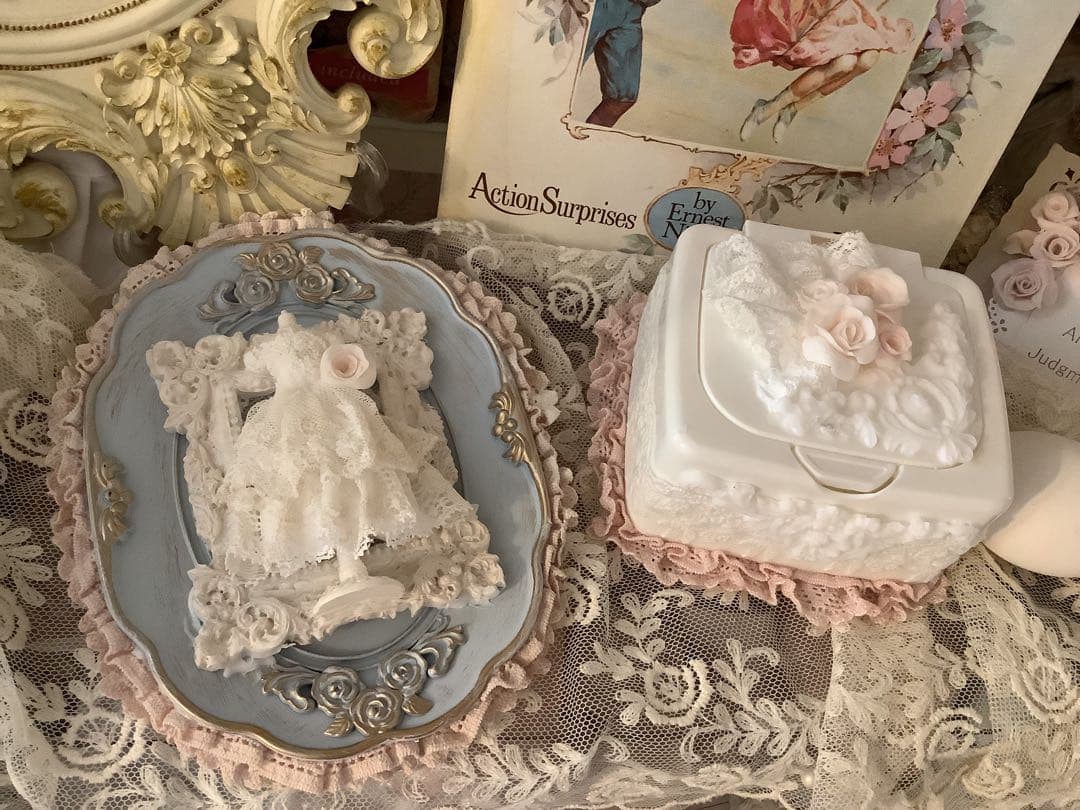 アンティークテイスト♪トルソートレイと小物入れのセット♪壁飾り