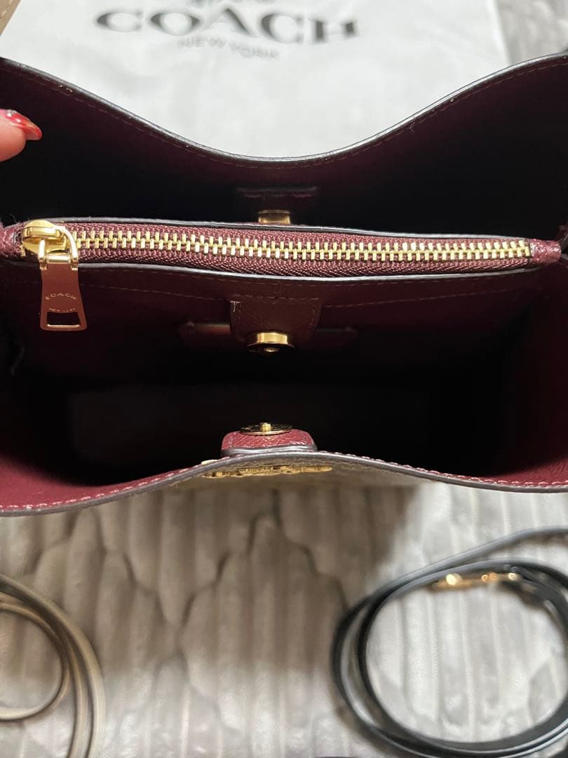 COACH ベージュ ショルダーバッグ 2点セット折り財布