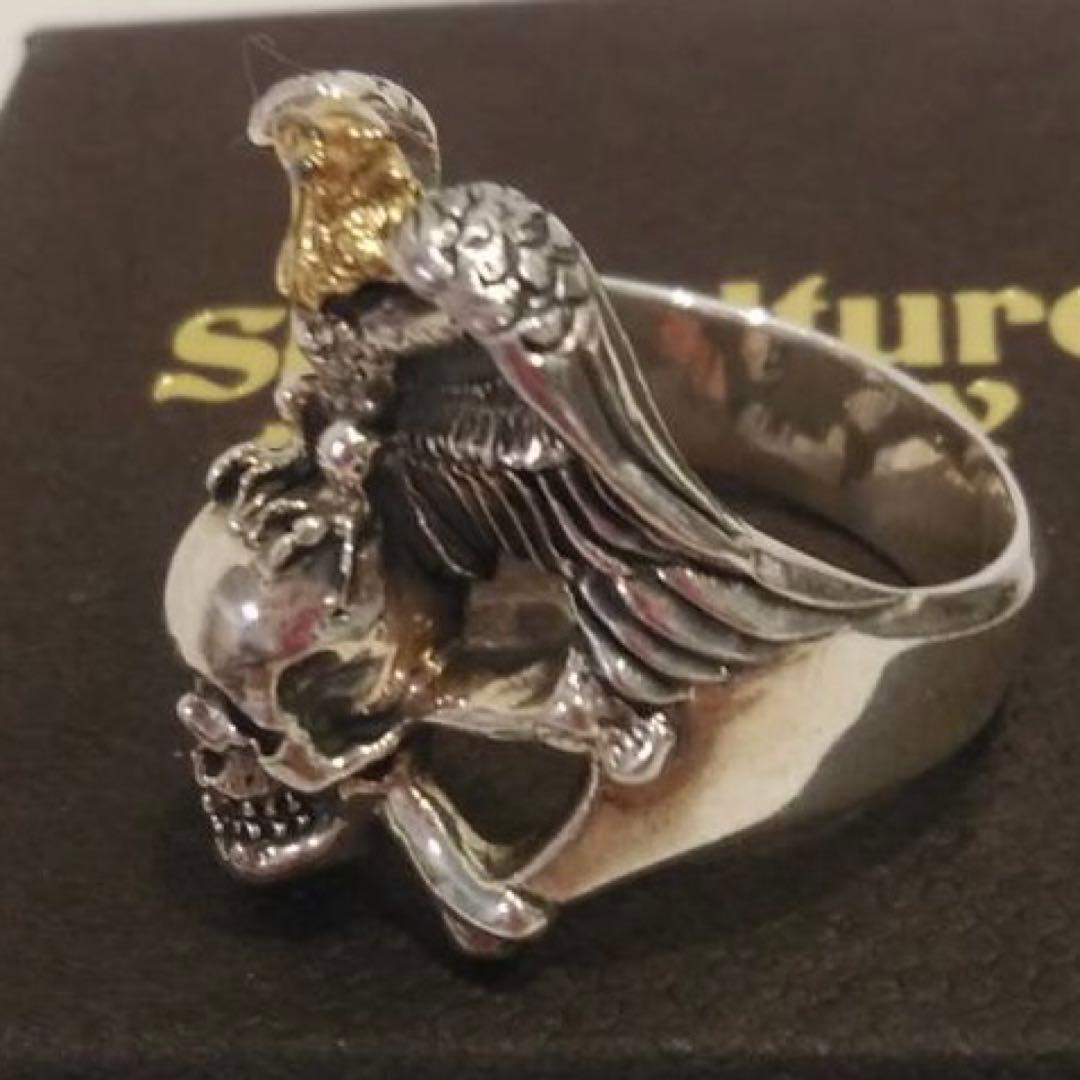 SUBCULTURE EAGLE SKULL RING K18SV950キムタク