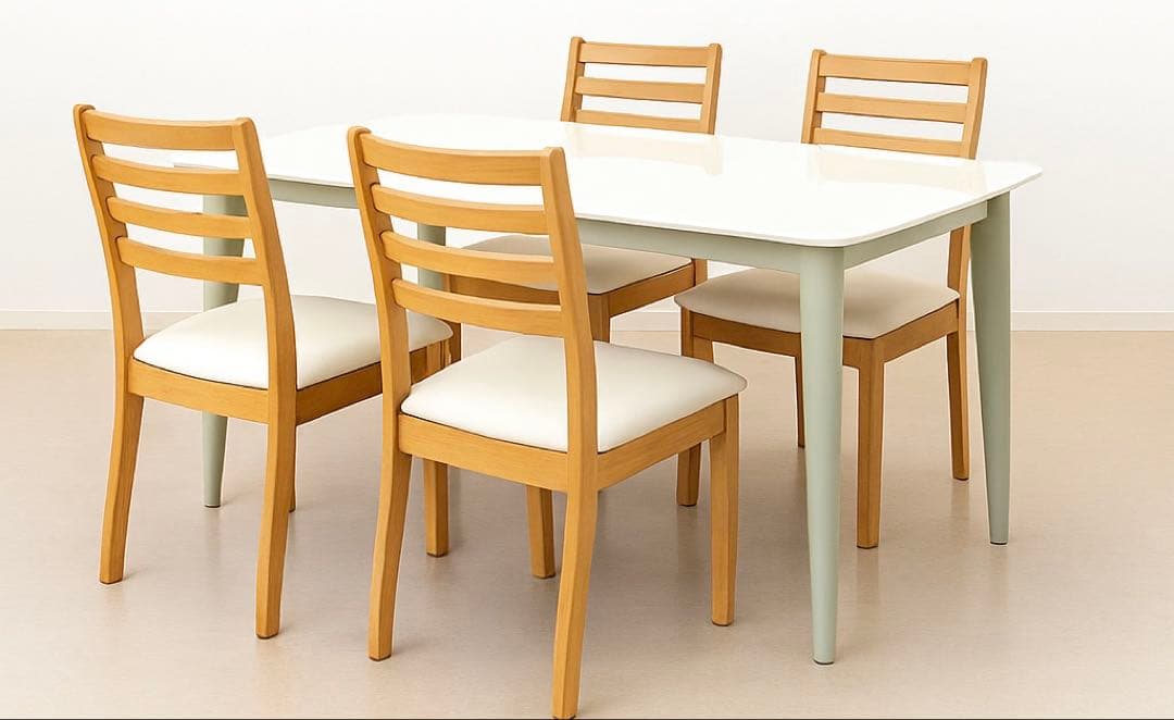 383 マナベインテリア　ダイニングチェア 2脚　ナチュラル 北欧　カフェ　a