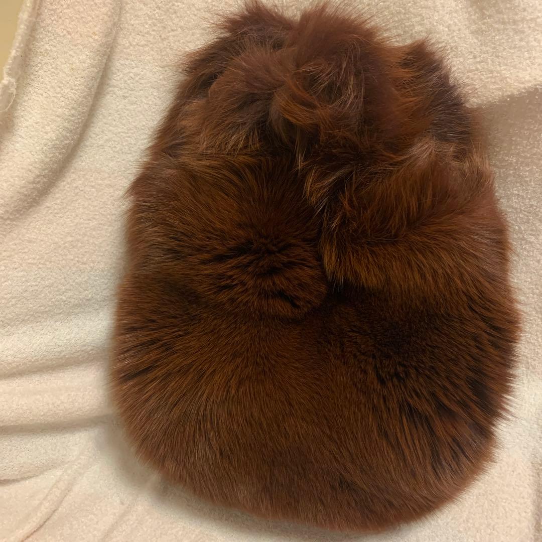 モードエジャコモ　フォックス　ファー　バッグ　新品未使用タグ付　赤茶色　激レア