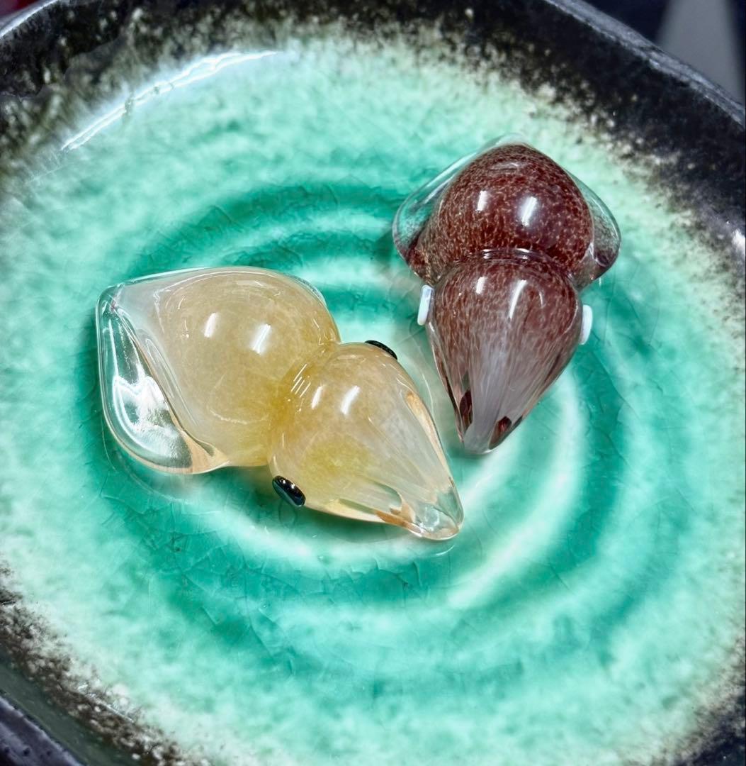 ガラスのホタルイカ 2個セット(生、ボイル)