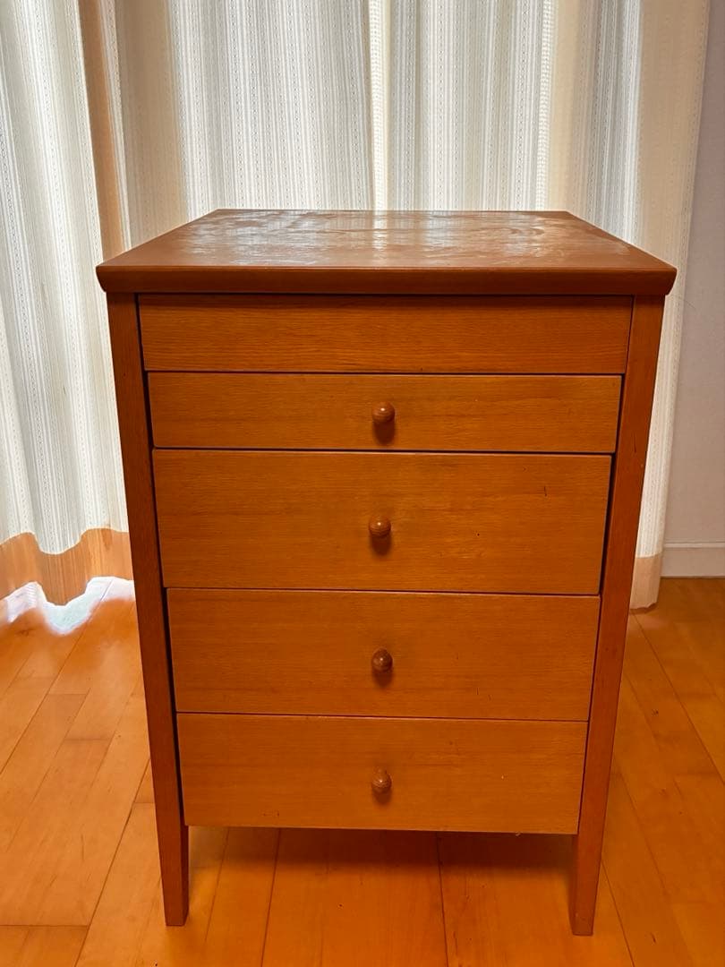 ナチュラルウッド ドレッサー・鏡台 4段引き出し