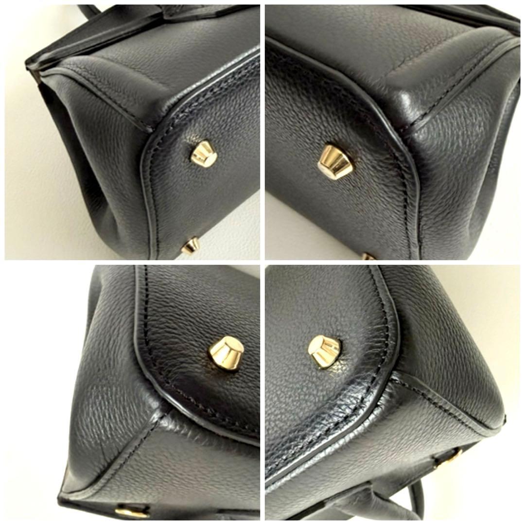 美品 CHRISTIAN VILLA 2WAYレザーワイドハンドバッグ