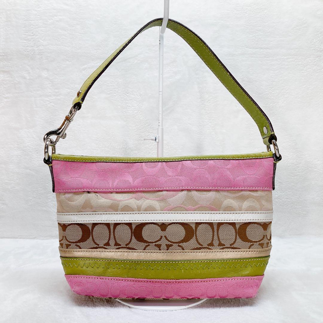 ✨美品✨COACH コーチ ハンドバッグ シグネチャー パッチワーク フラワー