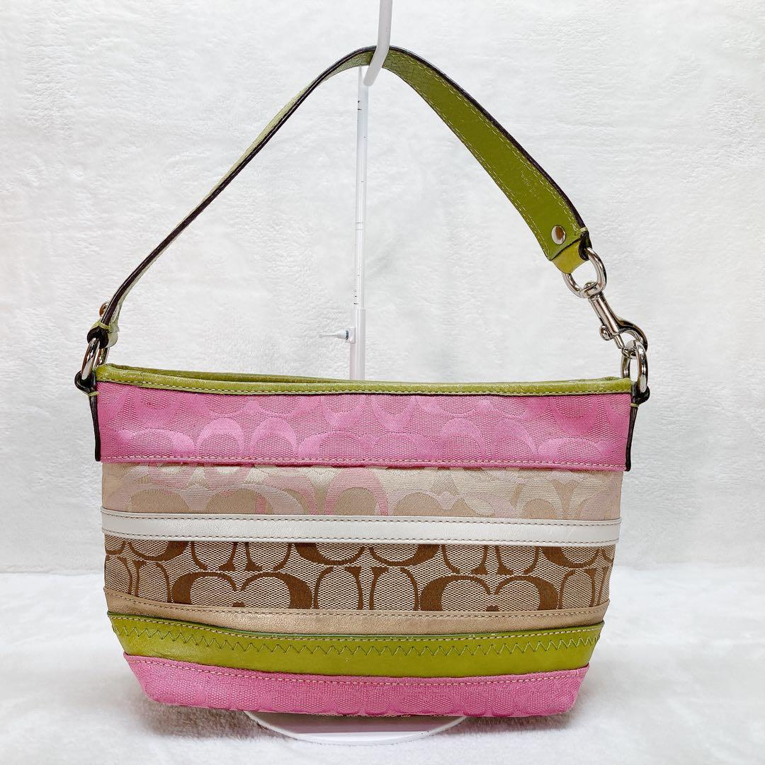 ✨美品✨COACH コーチ ハンドバッグ シグネチャー パッチワーク フラワー