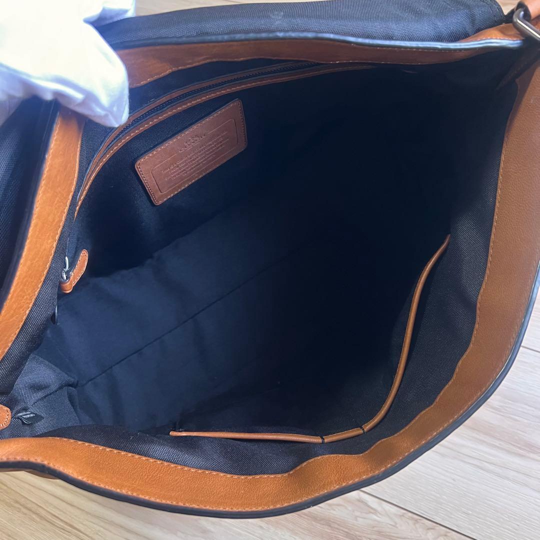 COACH コーチ レザーショルダーバッグ　A4 キャメルブラウン
