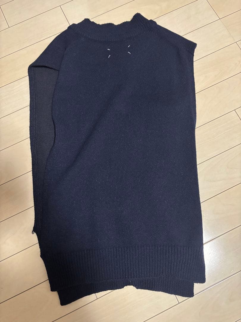 Maison Margiela マルジェラ Vネック ニットベスト ネイビー