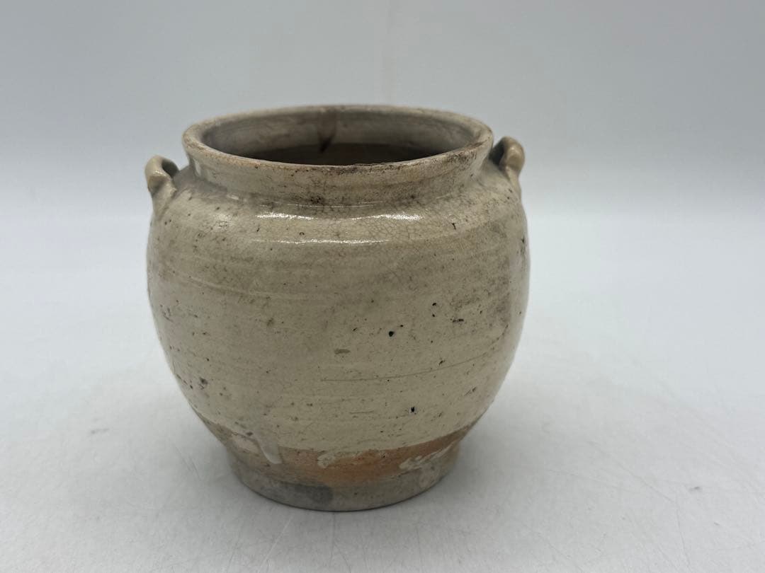 中国　宋時代　雙耳　白釉小壺　アンティーク　送料込み260202