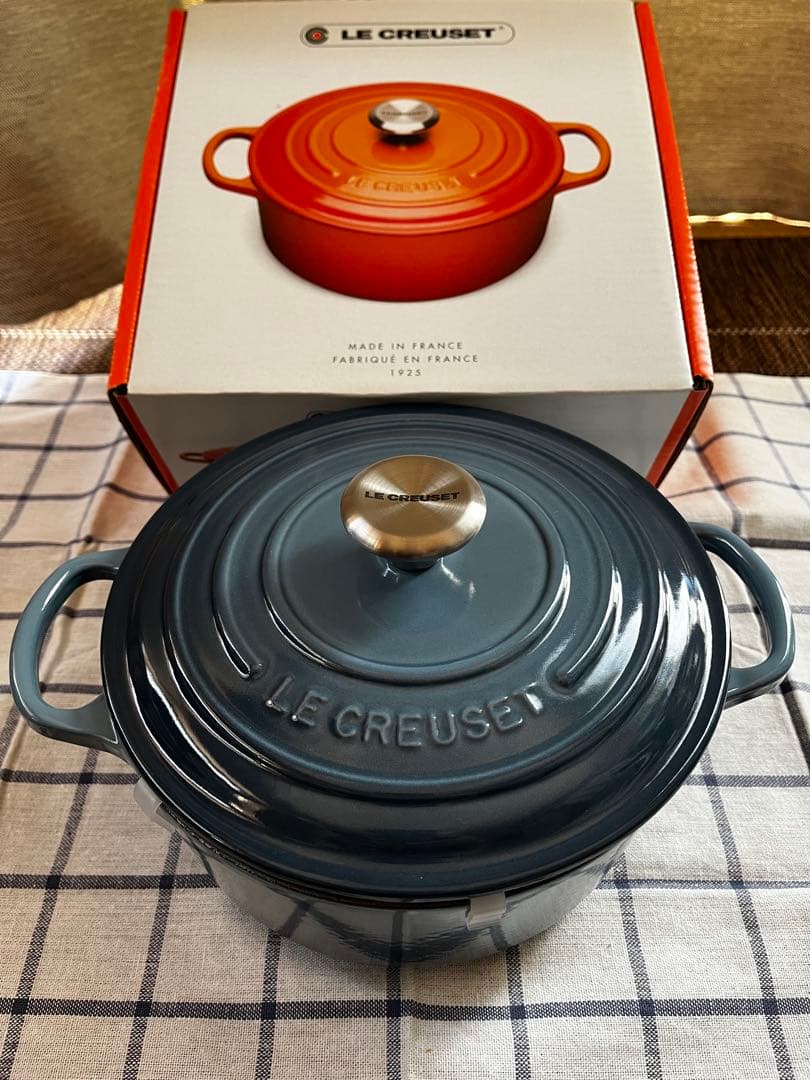 新品　ル・クルーゼ シグニチャー ココット·ロンド 20cm マリンブルー