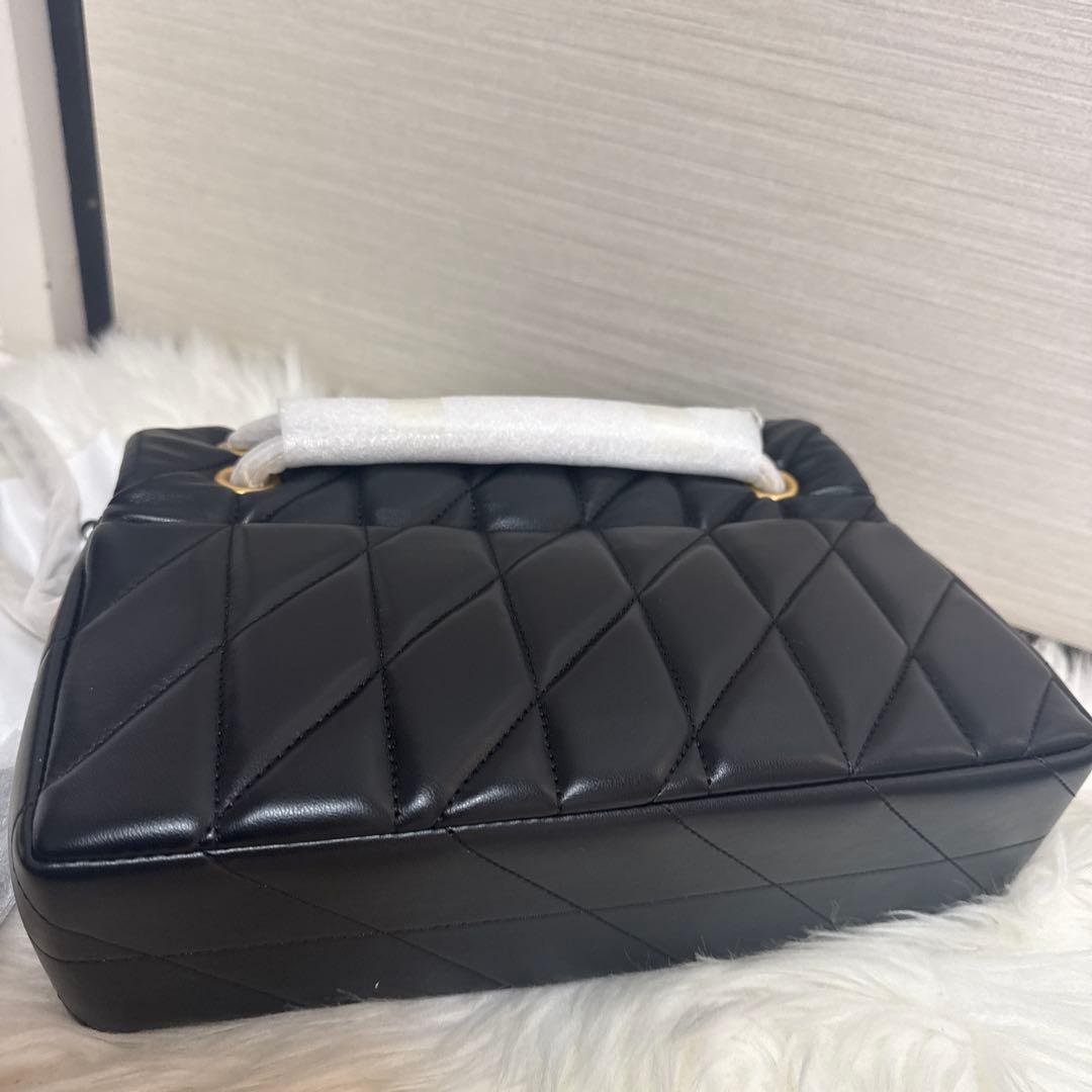 COACH ブラック キルティング ショルダーバッグ26cm