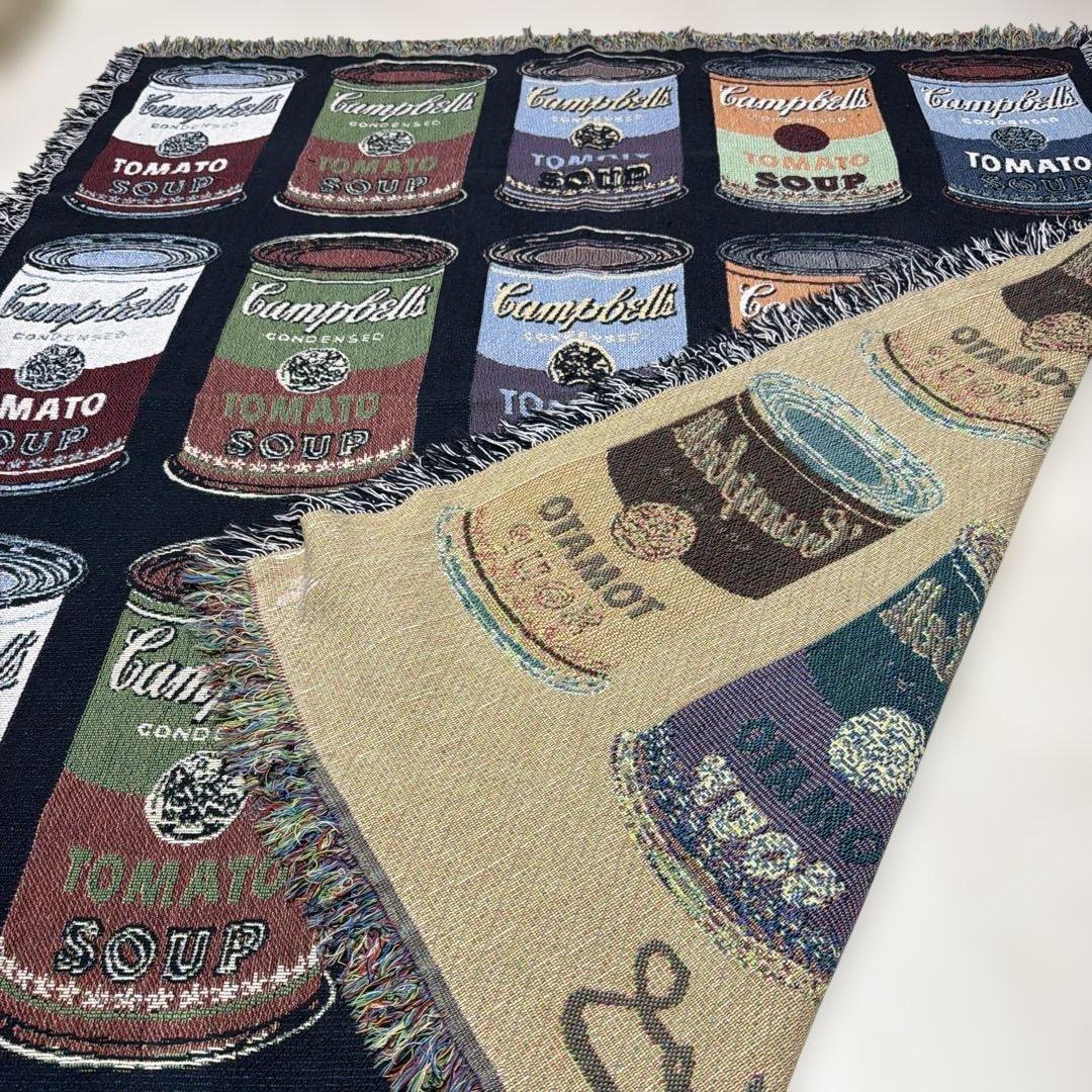 キャンベルスープ　マルチカバー　ソファカバー　ラグ 151x133