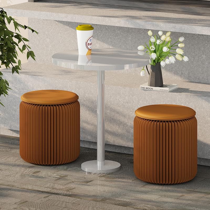 ペーパースツール2点セット椅子クッション付き折りたたみスツール待合室美容室玄関