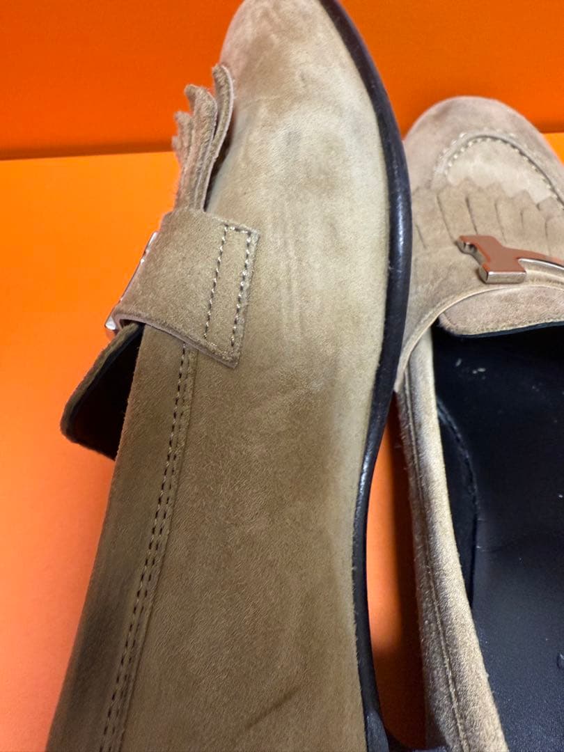 HERMES エルメス モカシン ロワイヤル フリンジ ベージュ　36 1/2
