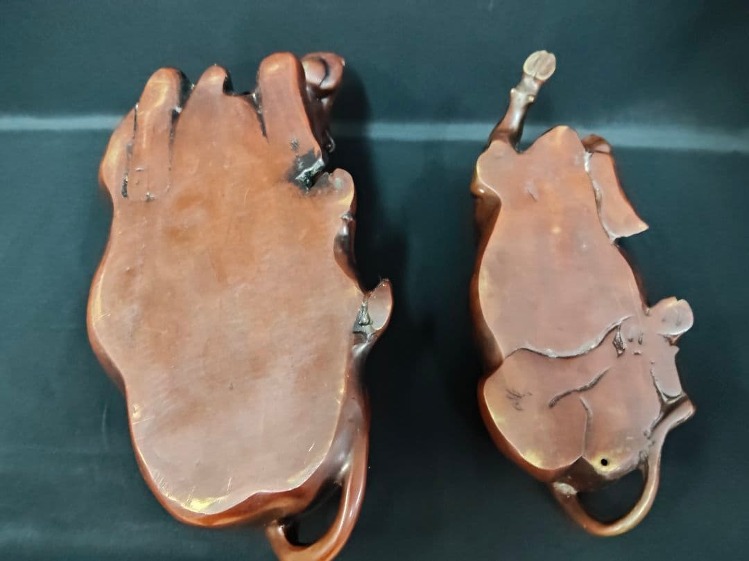 【重量9.6kg】銅製 臥牛 置物 在銘 親子 牛 縁起物 オブジェ 骨董