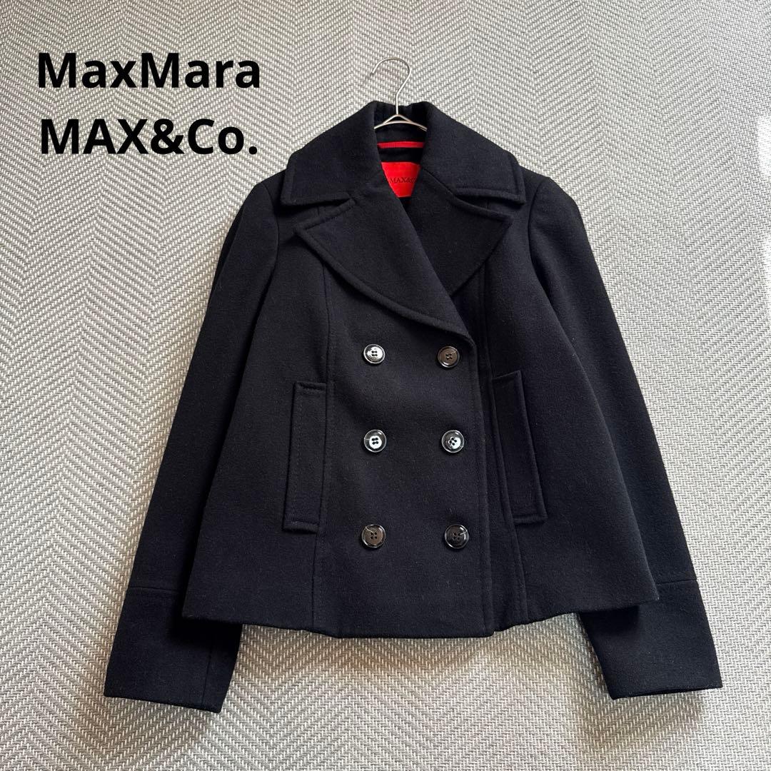 極美品 MAX&Co. MaxMara 現行モデル ピーコート 黒 イタリア製