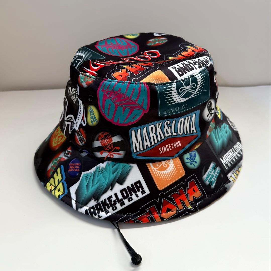 美品 ★ MARK&LONA バゲットハット 帽子 マーク&ロナ 正規品 黒